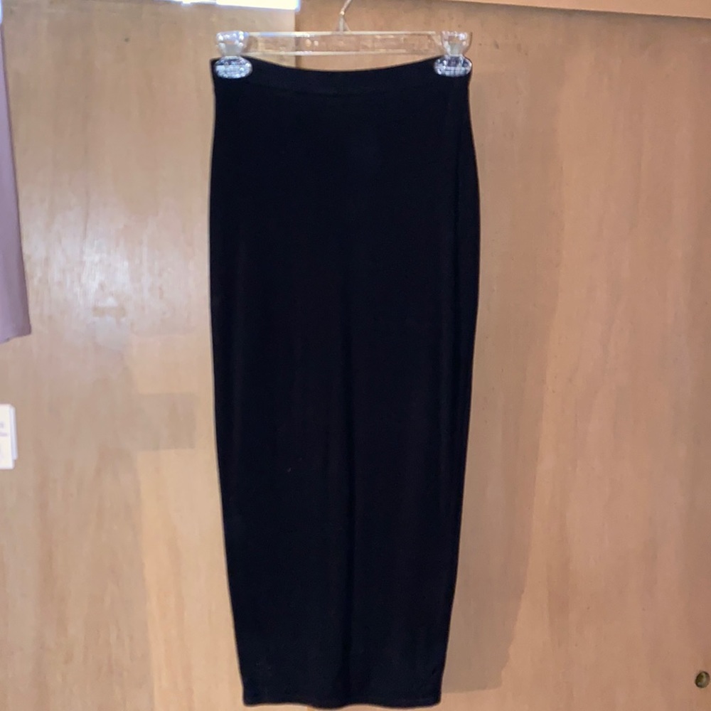 Midi black pencil skirt